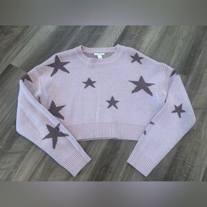 Full Tilt Lavender Star Pattern Knit Sweater - Size Medium